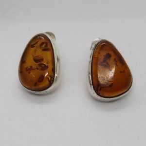 925 Sterling silver Genuine Baltic Amber earrings